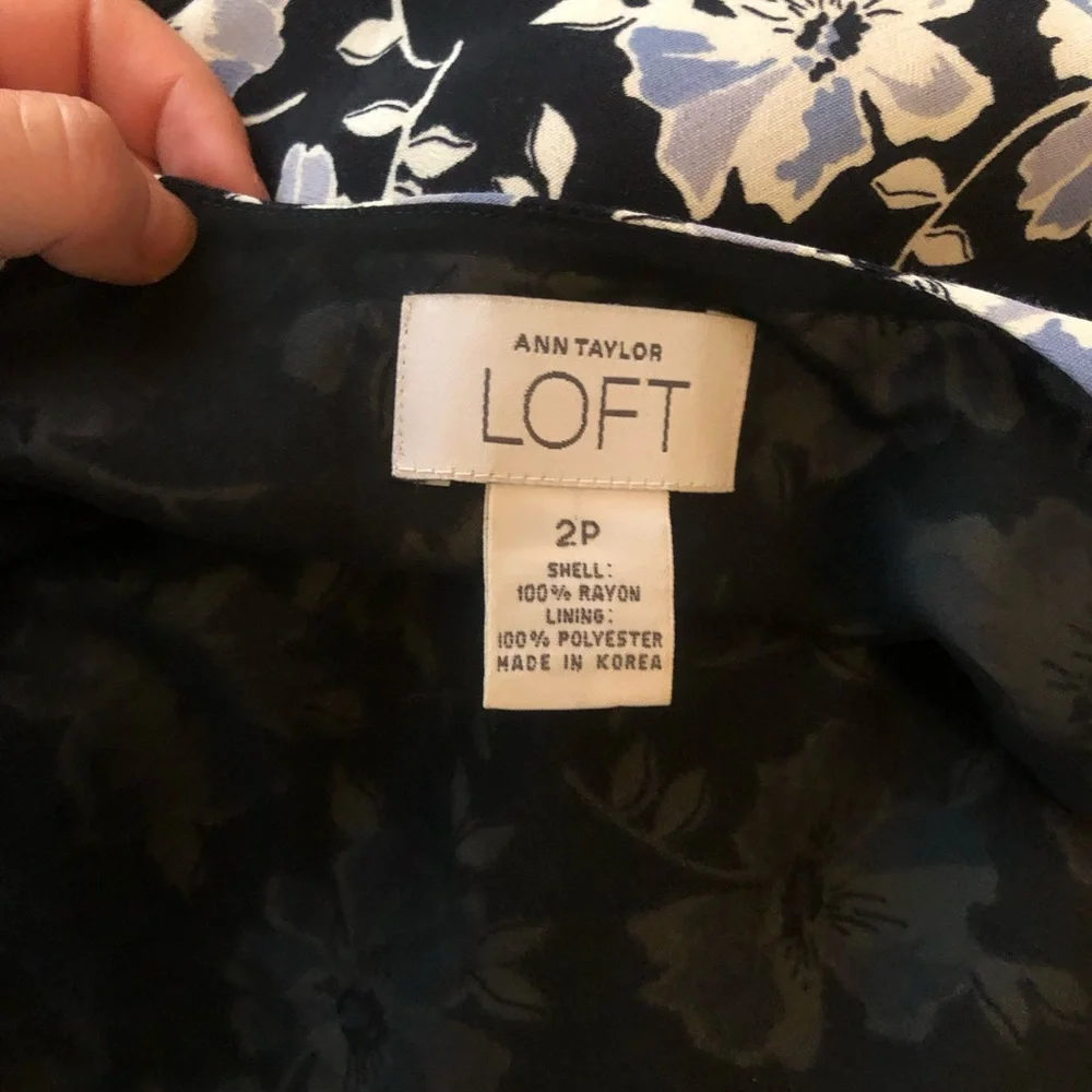 LOFT Black, White, and Blue Floral Maxi Dress - Picture 3 of 3